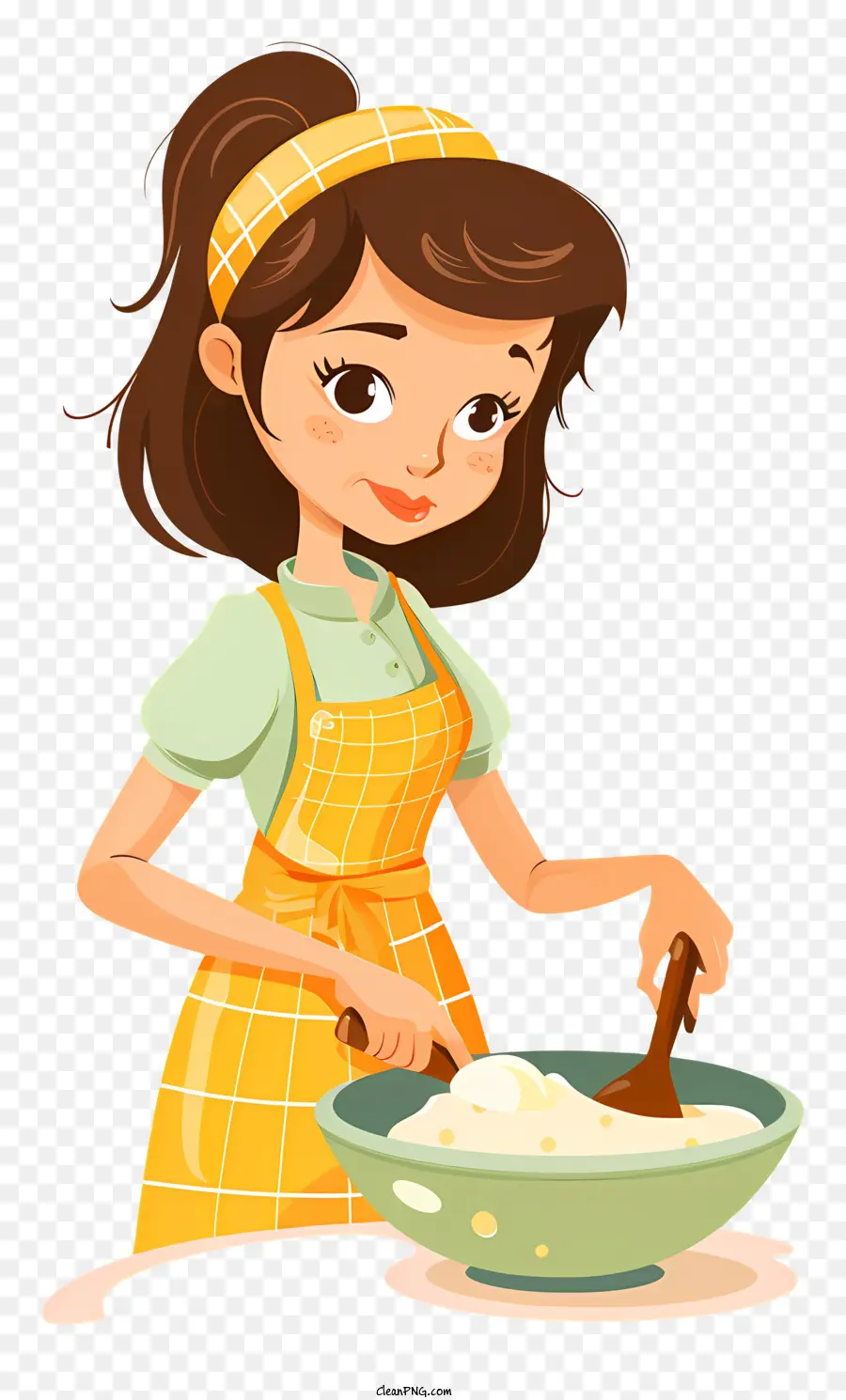 Cocina Mujer Dibujos Animados，Hornear El Pan PNG