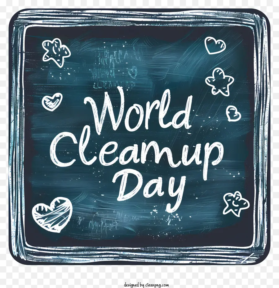 Mundo El Día De La Limpieza，Pizarra Azul PNG