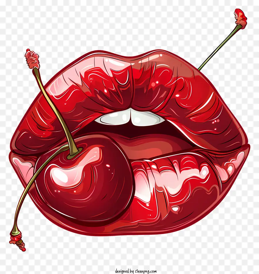 Sexy，Labios Con Cerezas PNG