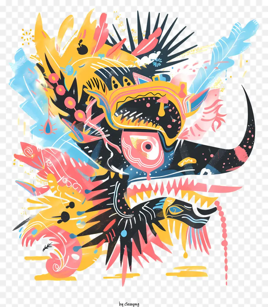 Gunungan Wayang，Ilustración Colorida Abstracta PNG