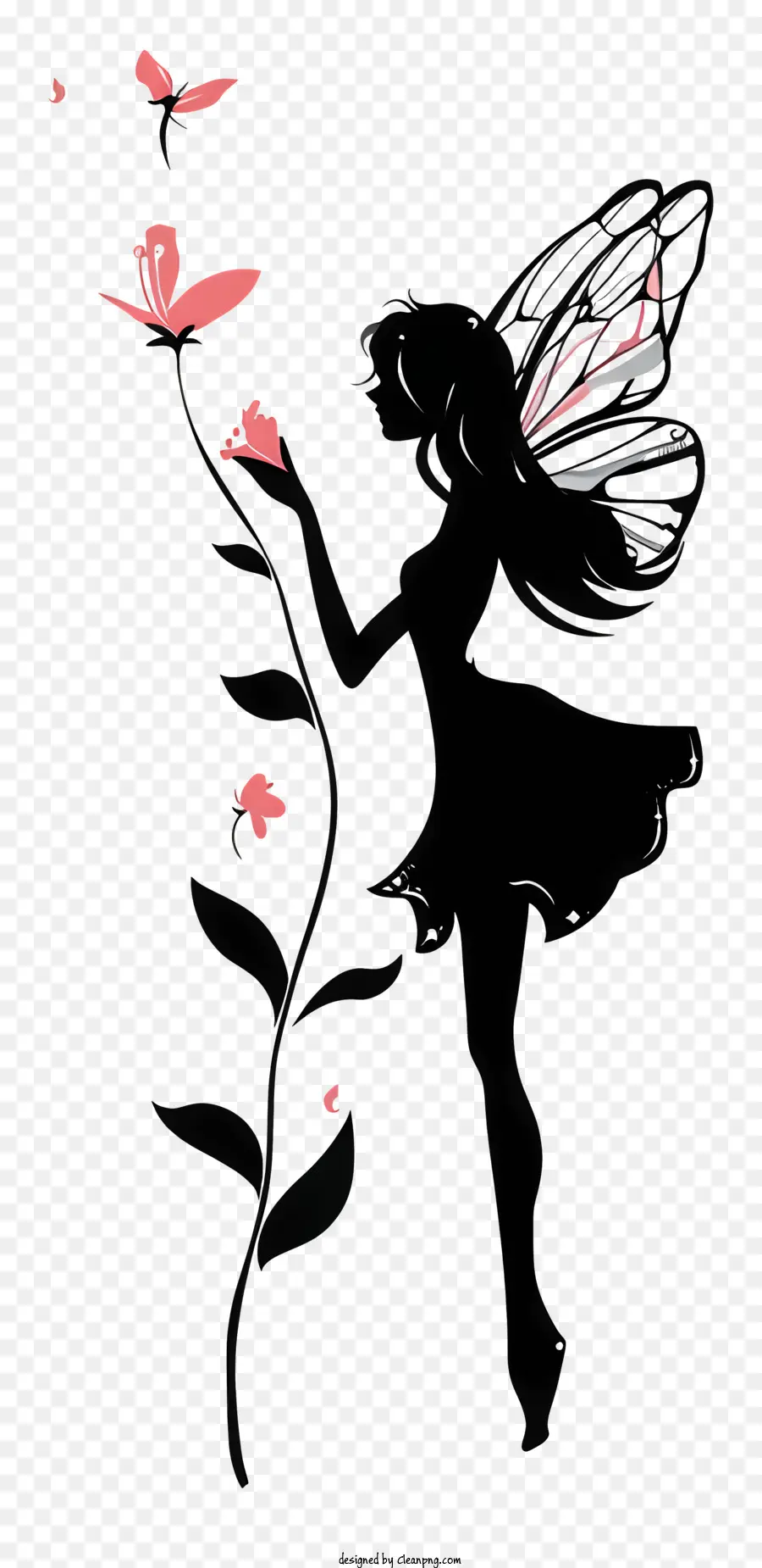 Flower Fairy，Silueta De Mujer PNG