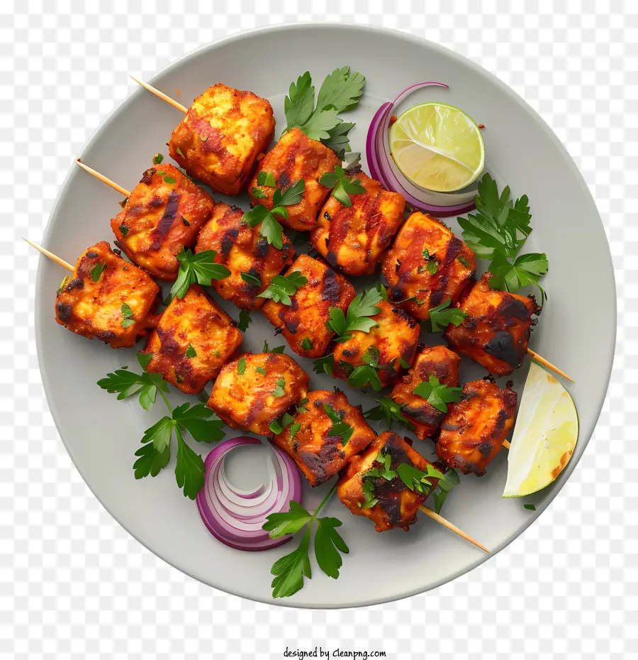 Paneer Tikka，Kebabs De Pollo Tikka PNG