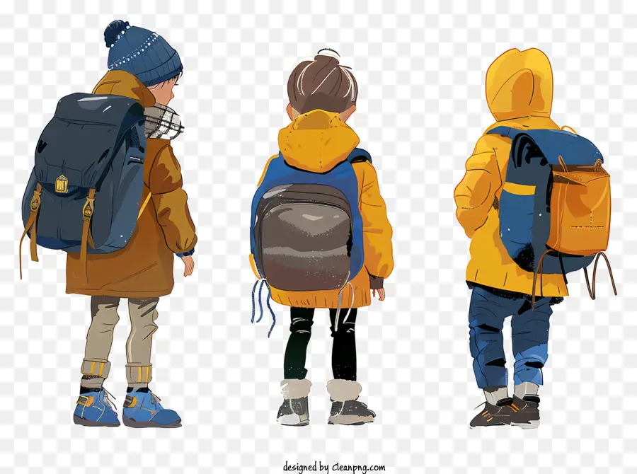 Estudiantes Con Mochila，Children PNG