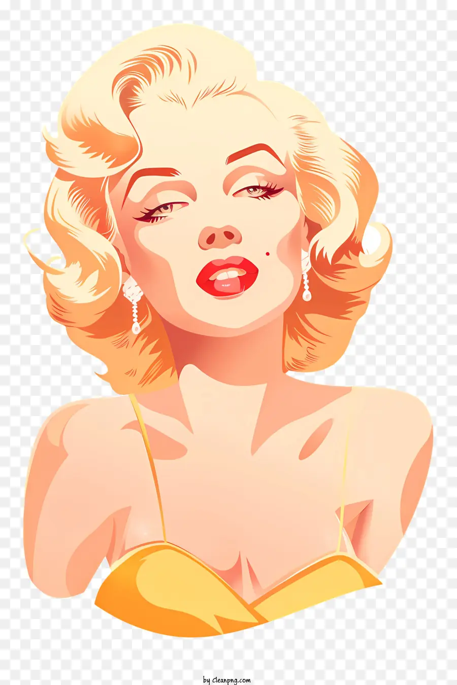 Marilyn Monroe，Vestido Amarillo PNG