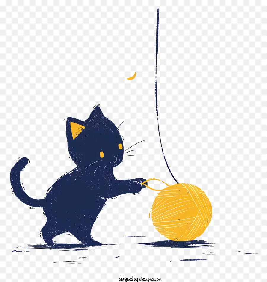 Gato Jugando Bola De Hilo，Gato PNG