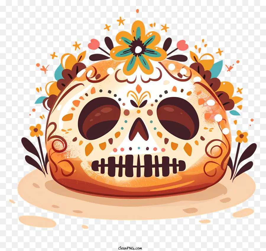 Pan De Muerto，Cráneo Del Azúcar PNG