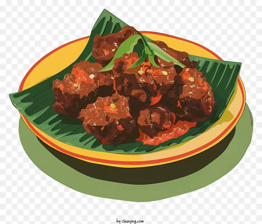 Rendang，Plato De Carne Picante PNG