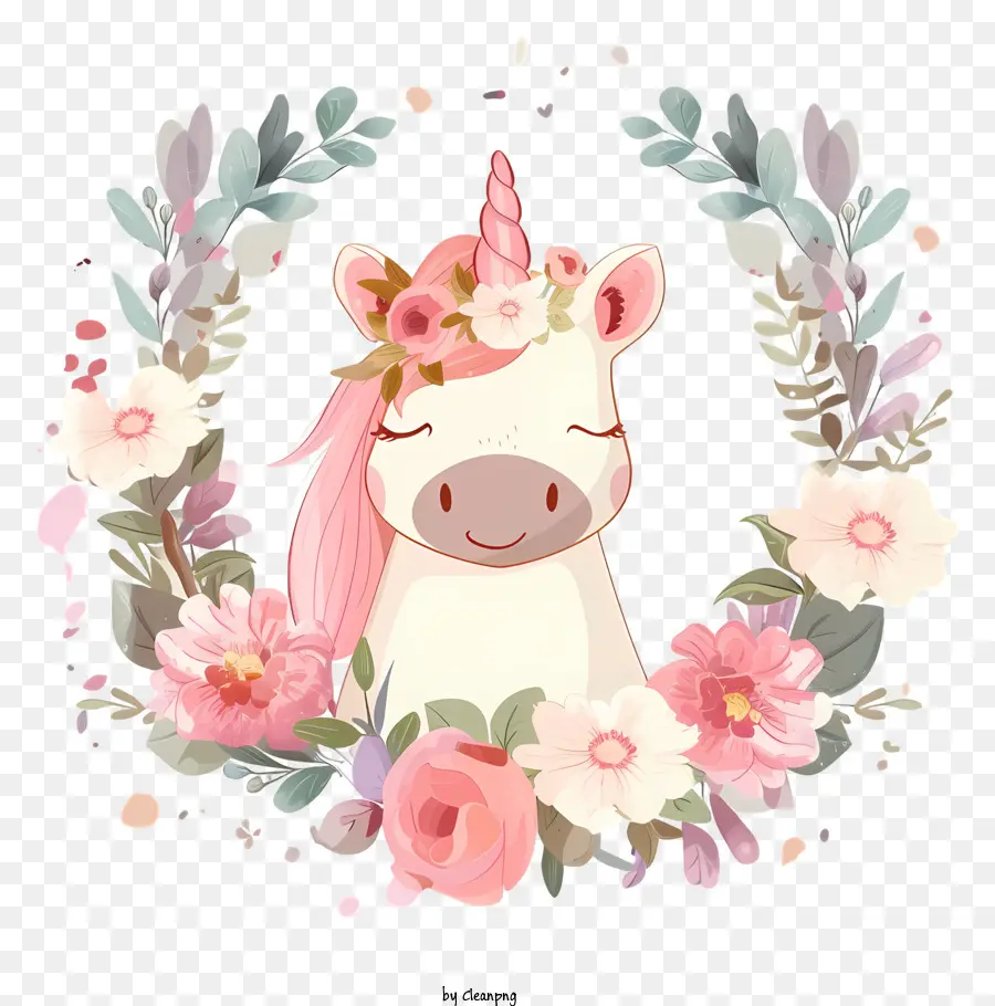 Unicornio Floral，Unicornio PNG