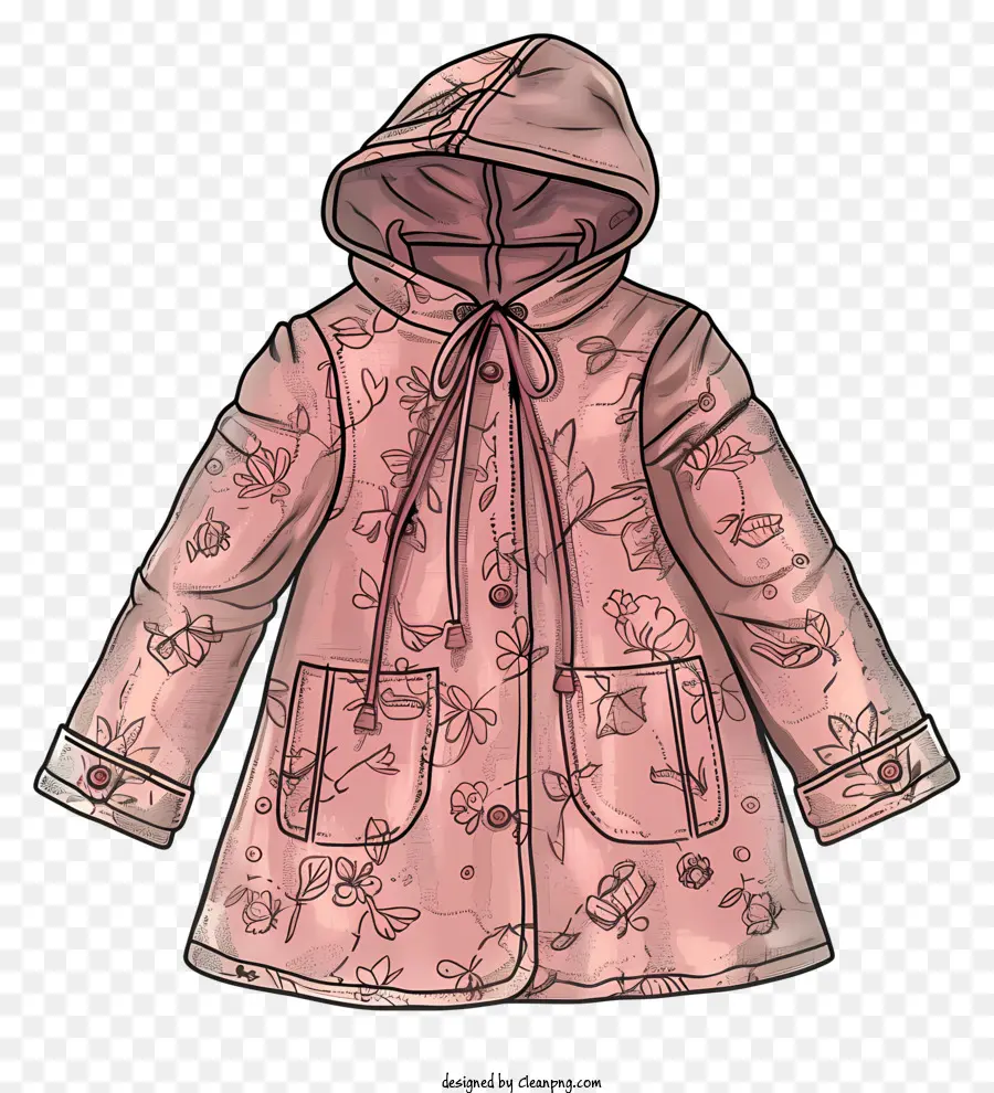 Abrigo，Chaqueta Con Capucha Rosa PNG