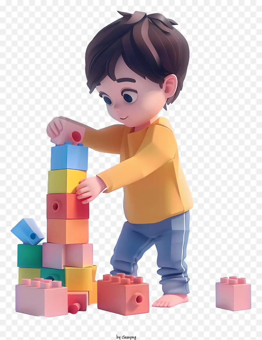 Chico Joven，Bloques De Construcción PNG