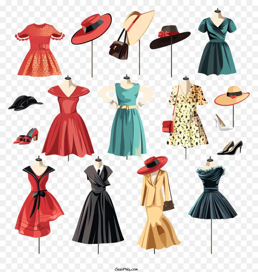 Moda Retro，Trajes De Moda PNG