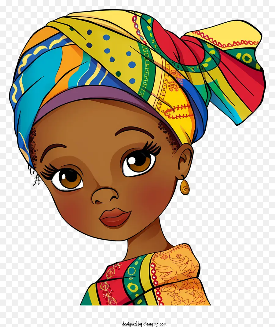 Niña Africana，Ilustración De Niña Colorida PNG