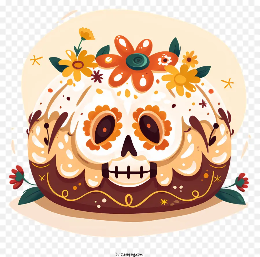 El Pan De Muerto，Cráneo Del Azúcar PNG