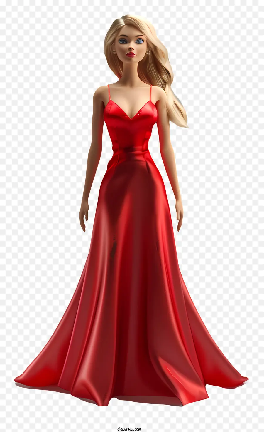 Barbie，Vestido Rojo PNG