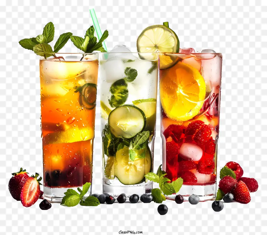 Cóctel De Bayas Mixtas，Agua Infundida Con Frutas PNG