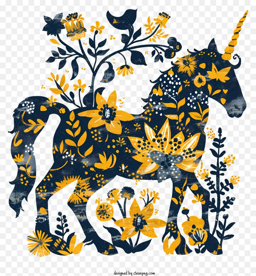 Unicornio Floral，Unicornio PNG