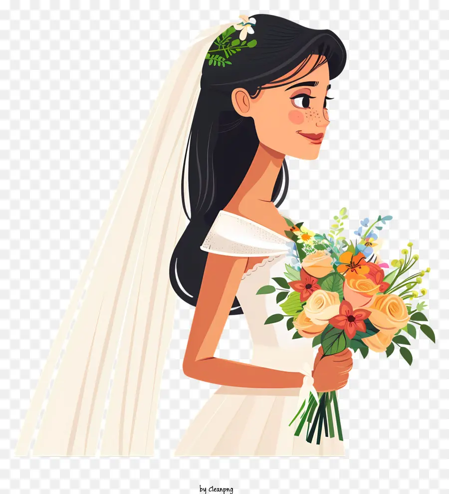 Novia Con Velo，Mujer PNG