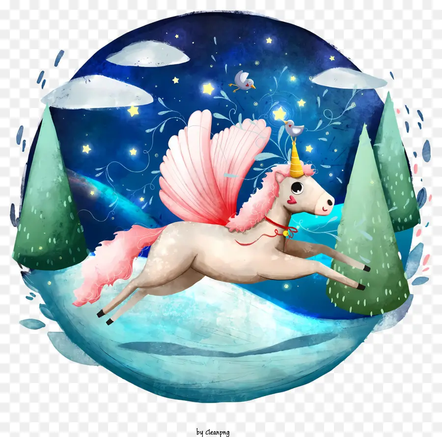 Imágenes Prediseñadas，Unicornio Volador PNG