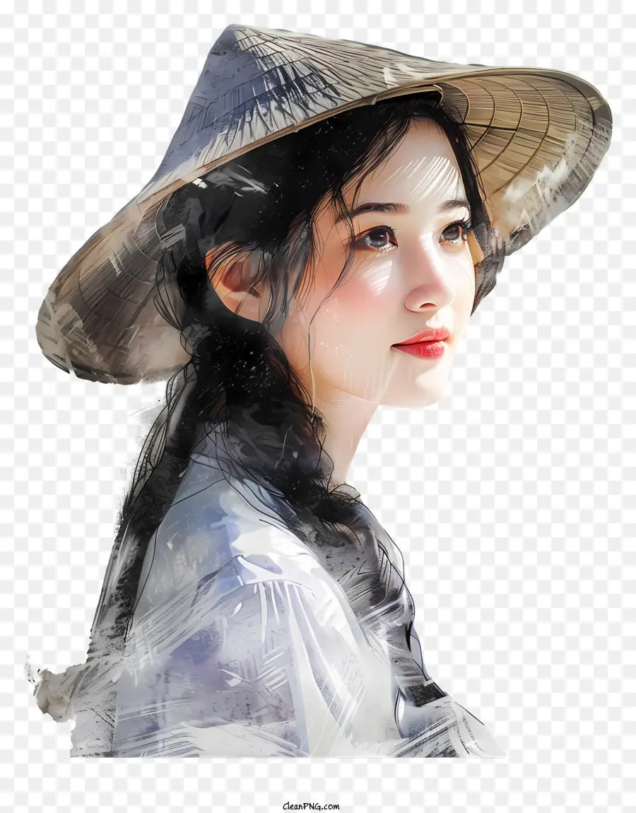 Niña De Vietnam，Pintura Digital PNG