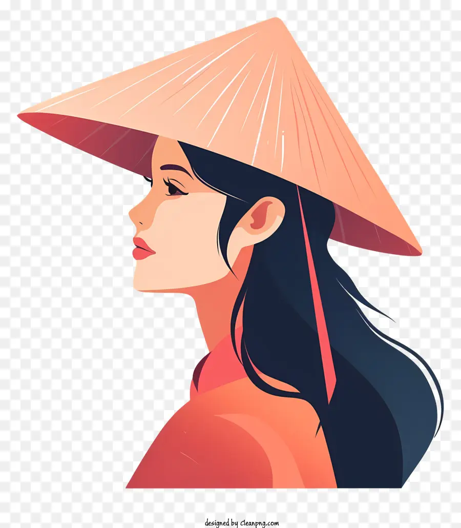 Niña De Vietnam，Sombrero Tradicional Vietnamita PNG