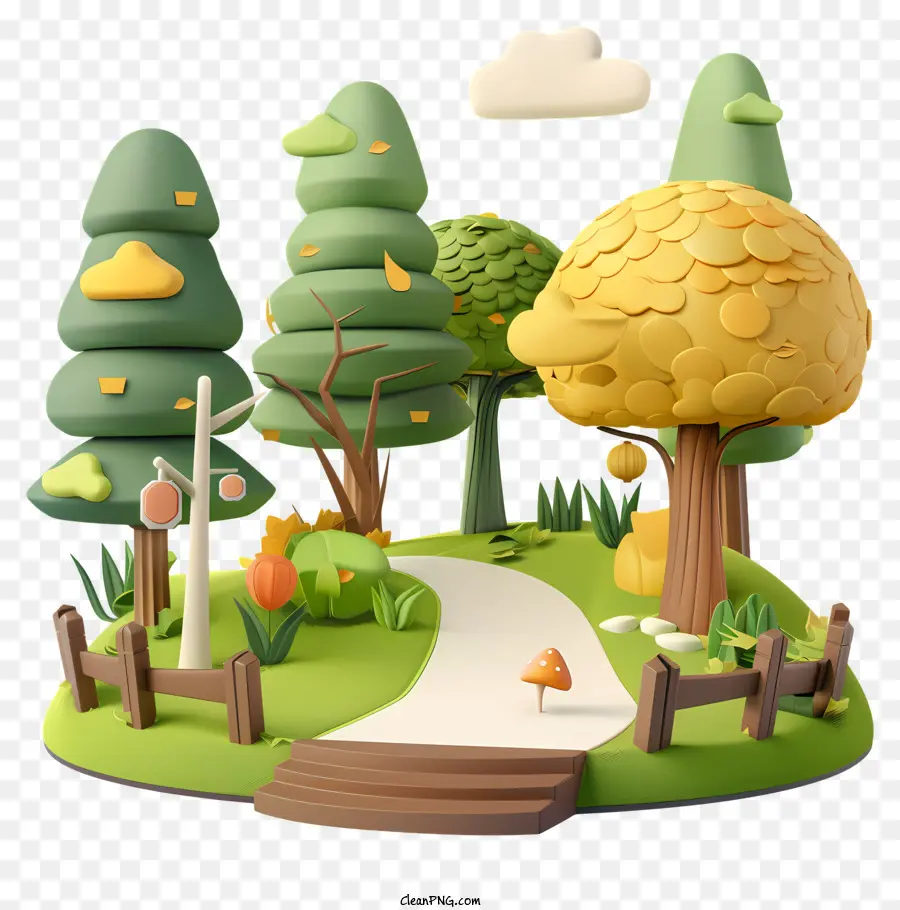 Tome Un Paseo En El Parque De Día，Dibujos Animados Bosque PNG