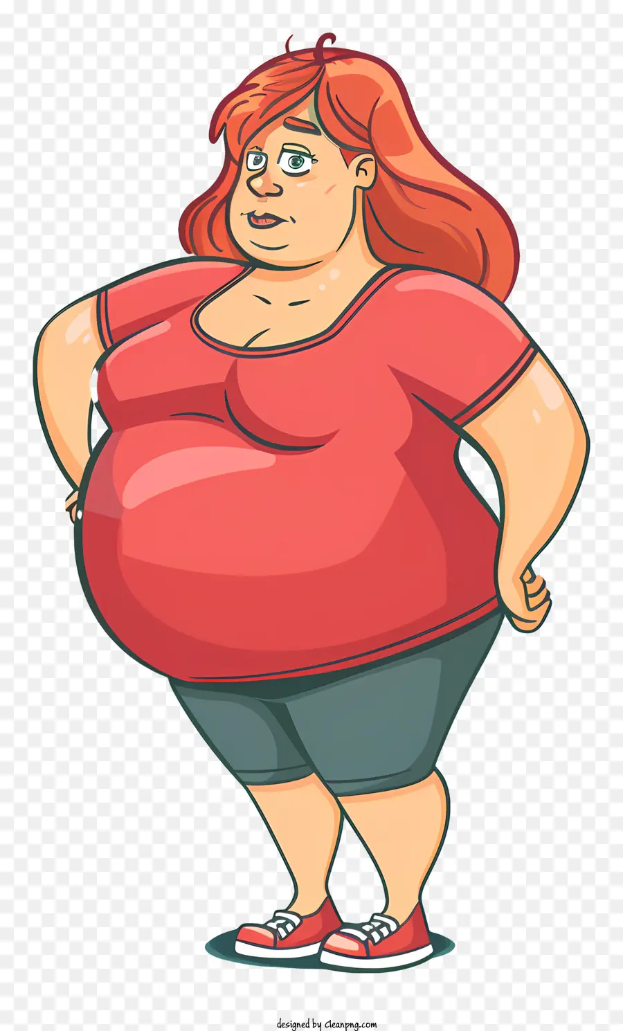 Caricatura De Mujer Obesidad，El Sobrepeso PNG