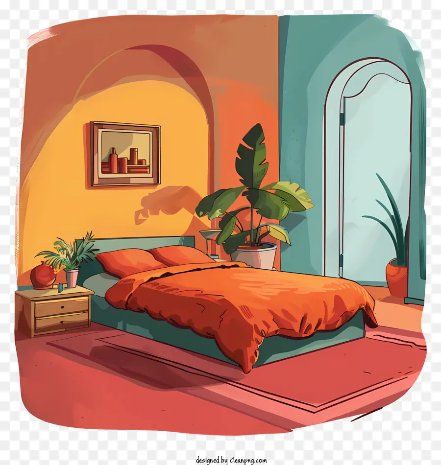 Caricatura De Dormitorio，Decoración Del Dormitorio PNG