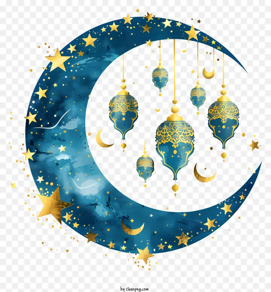 Ramadán，Luna Creciente PNG