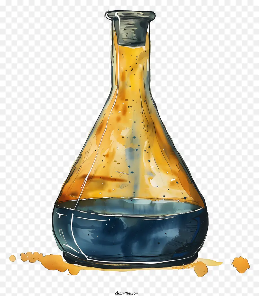 Frasco De Laboratorio，Pintura A La Acuarela PNG