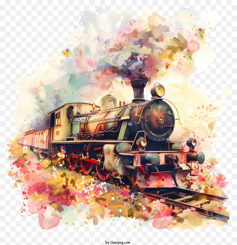 Campo De Primavera，Tren Antiguo PNG