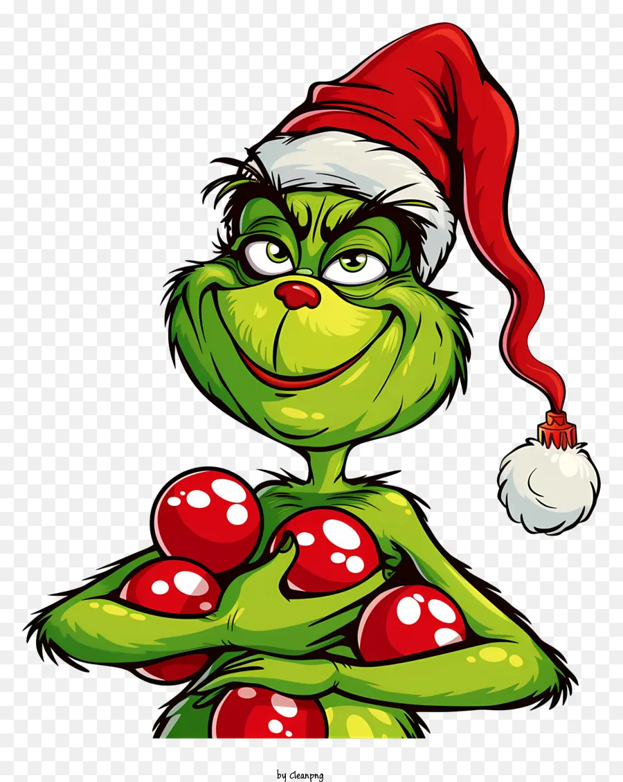 Grinch，Grinch Con Adornos PNG