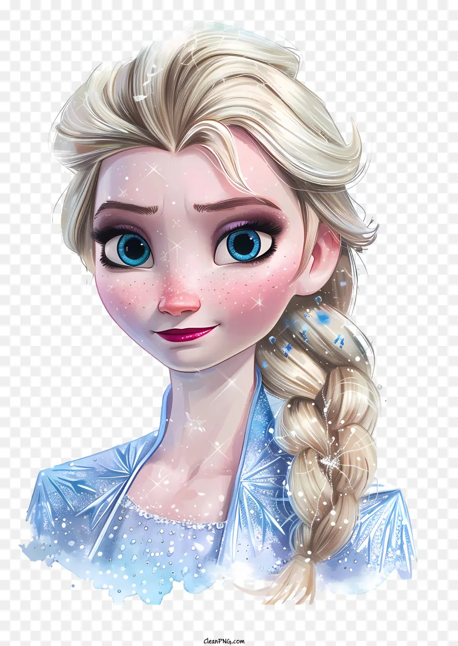 Princesa De Elsa Congelada，El Cabello Rubio PNG