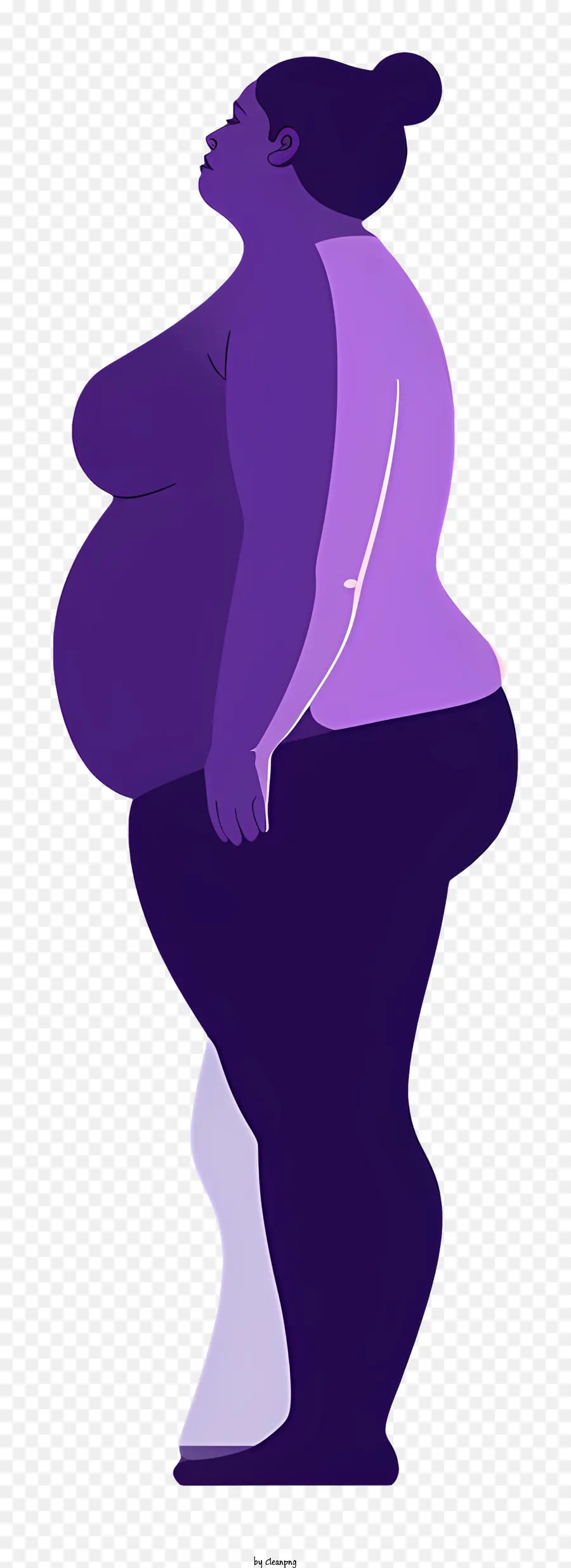 La Obesidad Mujer De Dibujos Animados，Silueta Morada PNG