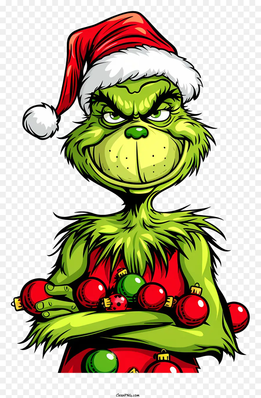 Grinch，Grinch Con Adornos PNG