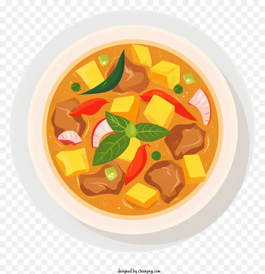 Massaman Curry，Guiso De Pollo PNG