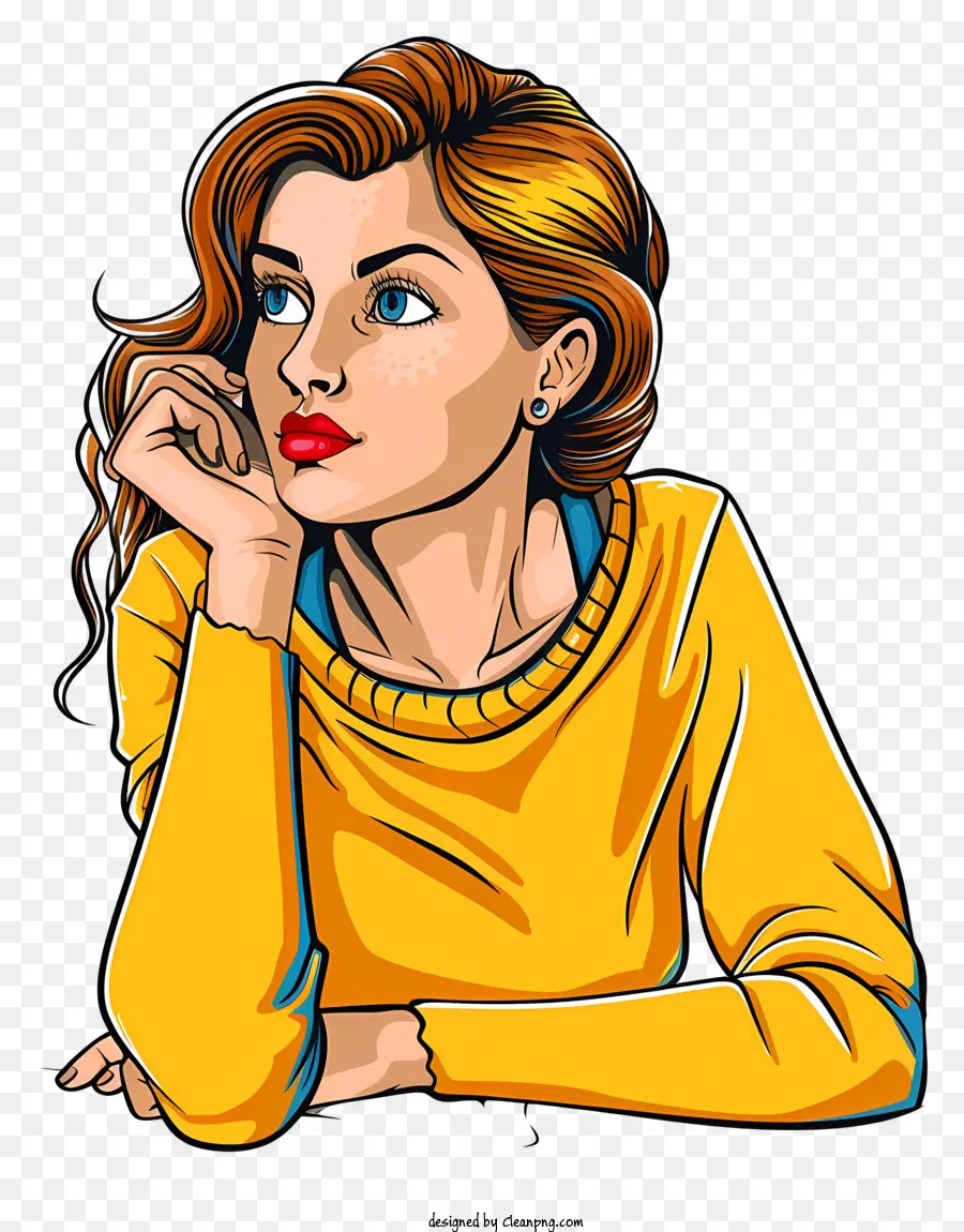 Mujer Pensando Dibujos Animados，Mujer PNG