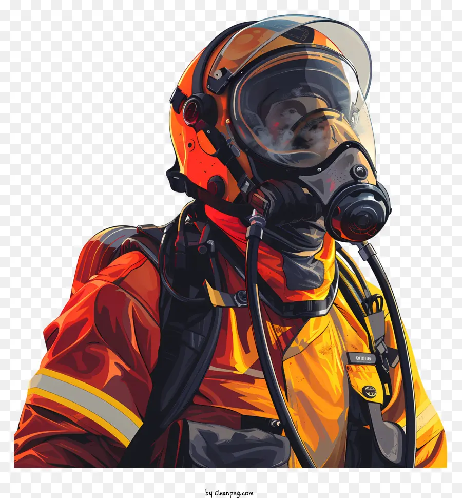 Bombero，Traje Espacial Naranja PNG