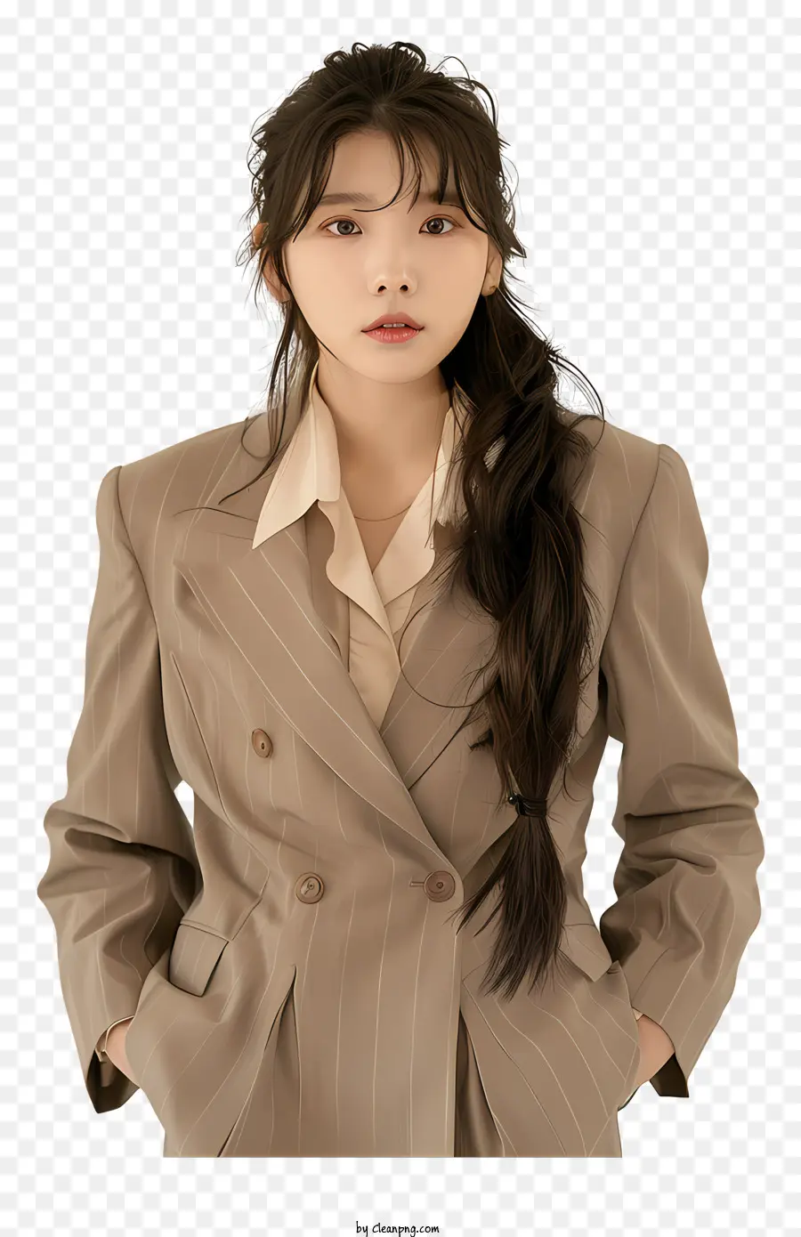 Iu，Traje Beige PNG