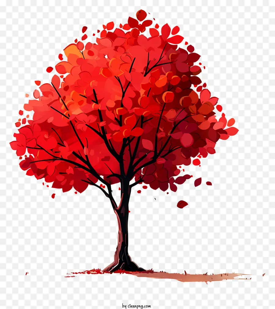 árbol De Otoño，árbol Rojo PNG