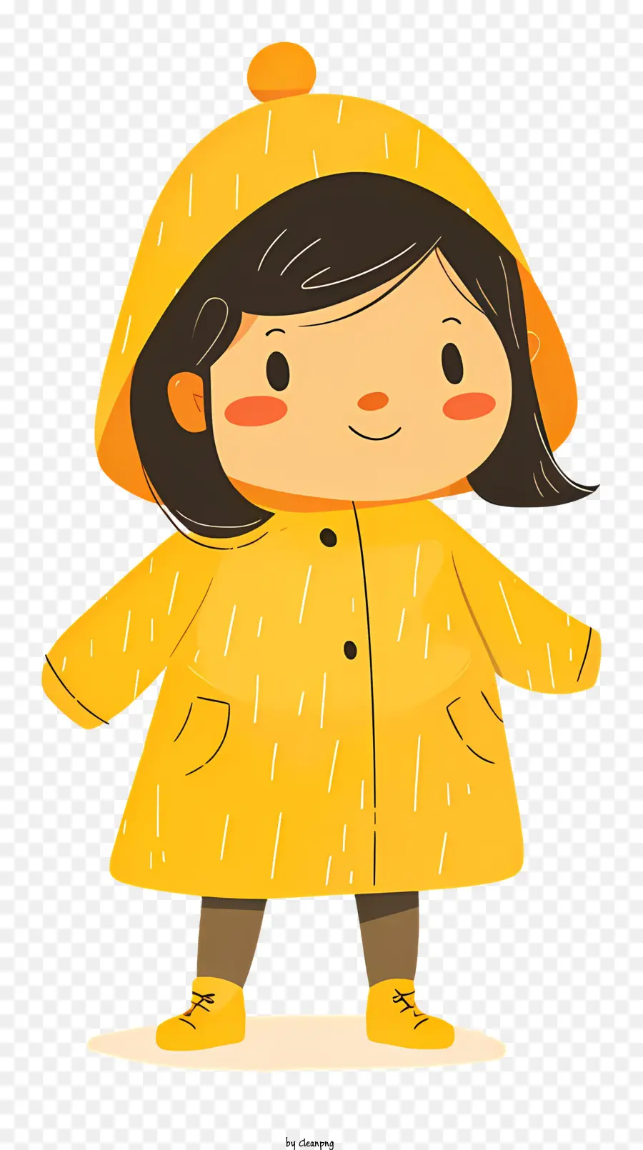 Niña En Impermeable，Amarillo Impermeable PNG