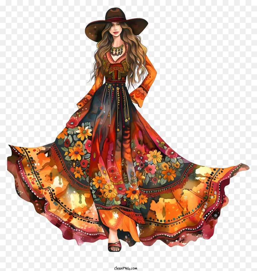 Boho，Hermosa Mujer PNG