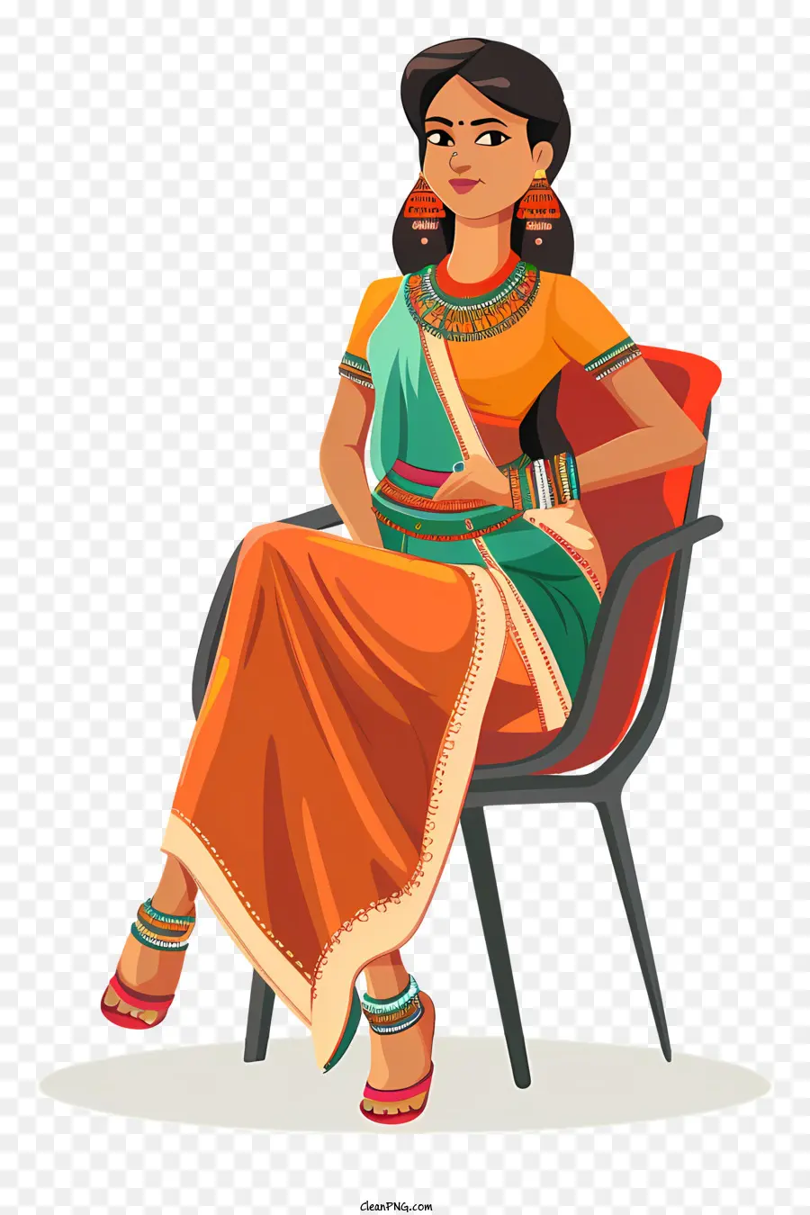 Dibujos Animados De Mujer India，Mujer PNG