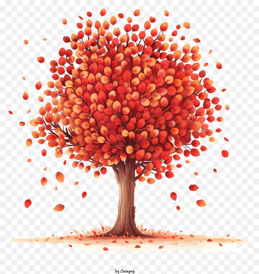 árbol De Otoño，Las Hojas De Color Rojo PNG