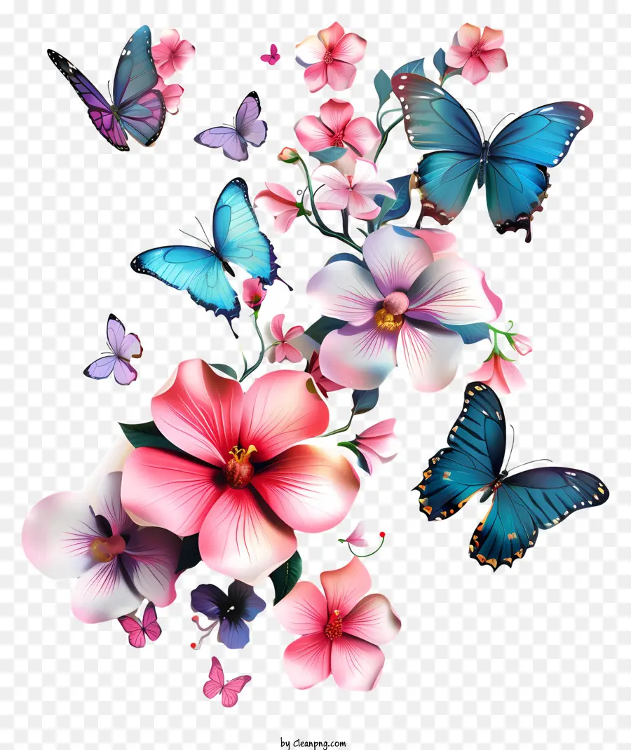 Las Mariposas，Flores PNG
