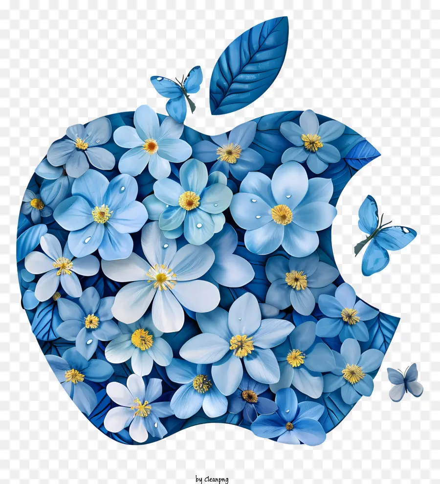 Logotipo De Manzana，Logotipo De Apple Con Flores PNG