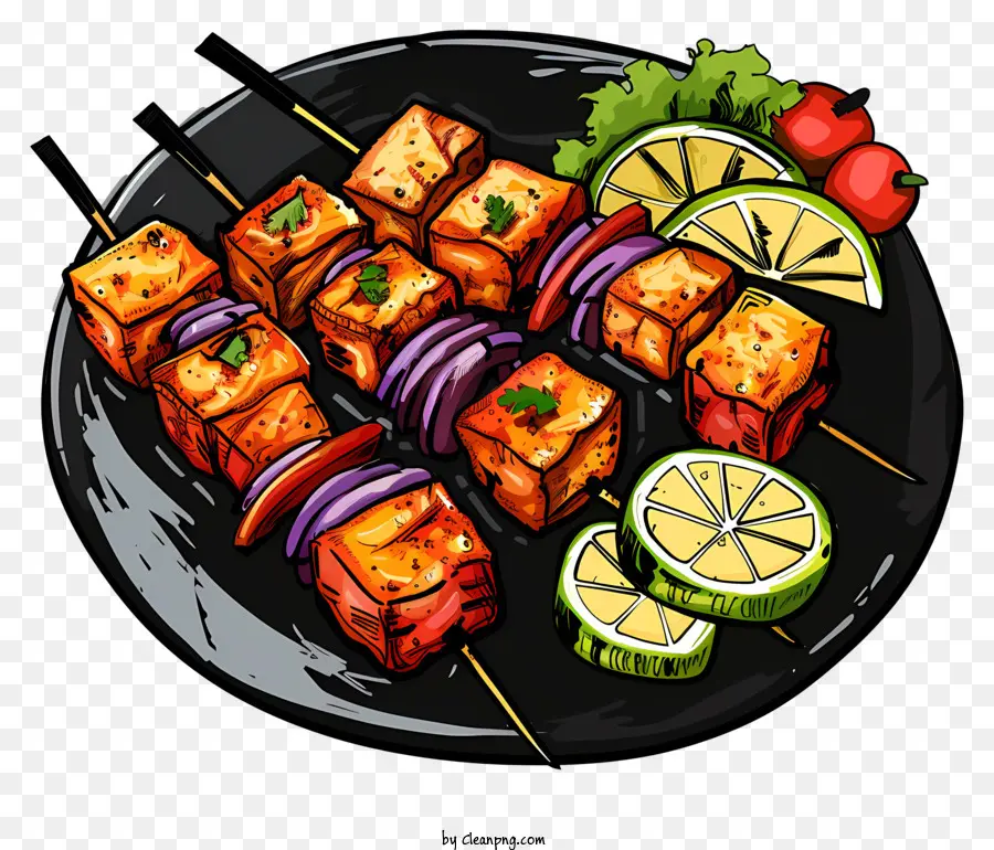 Paneer Tikka，Brochetas De Pollo PNG