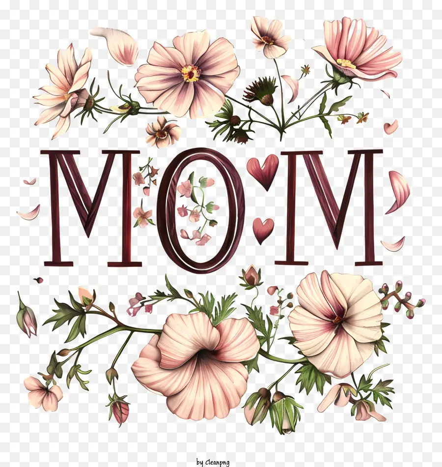 Palabra De Mamá，Diseño Floral PNG