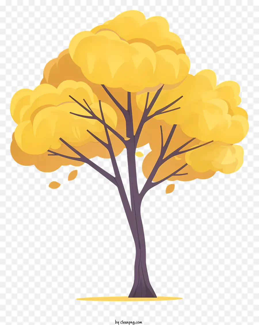 árbol De Otoño，Hojas Amarillas PNG
