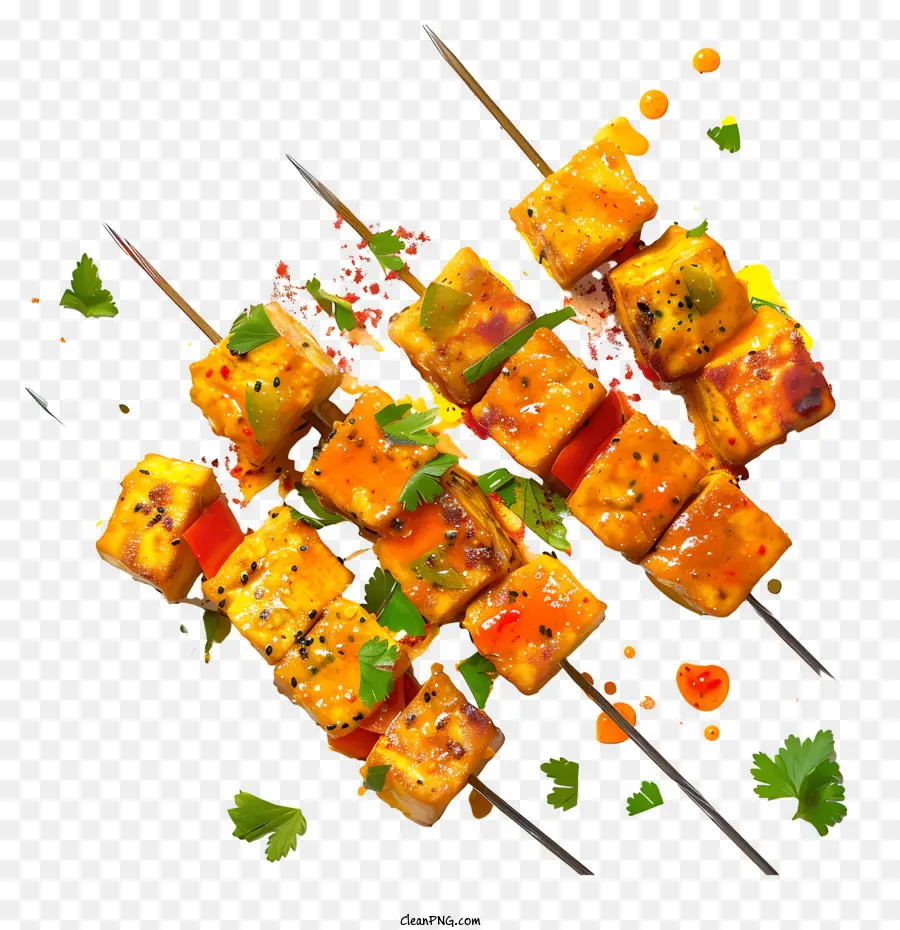 Paneer Tikka，Kebabs A La Parrilla PNG