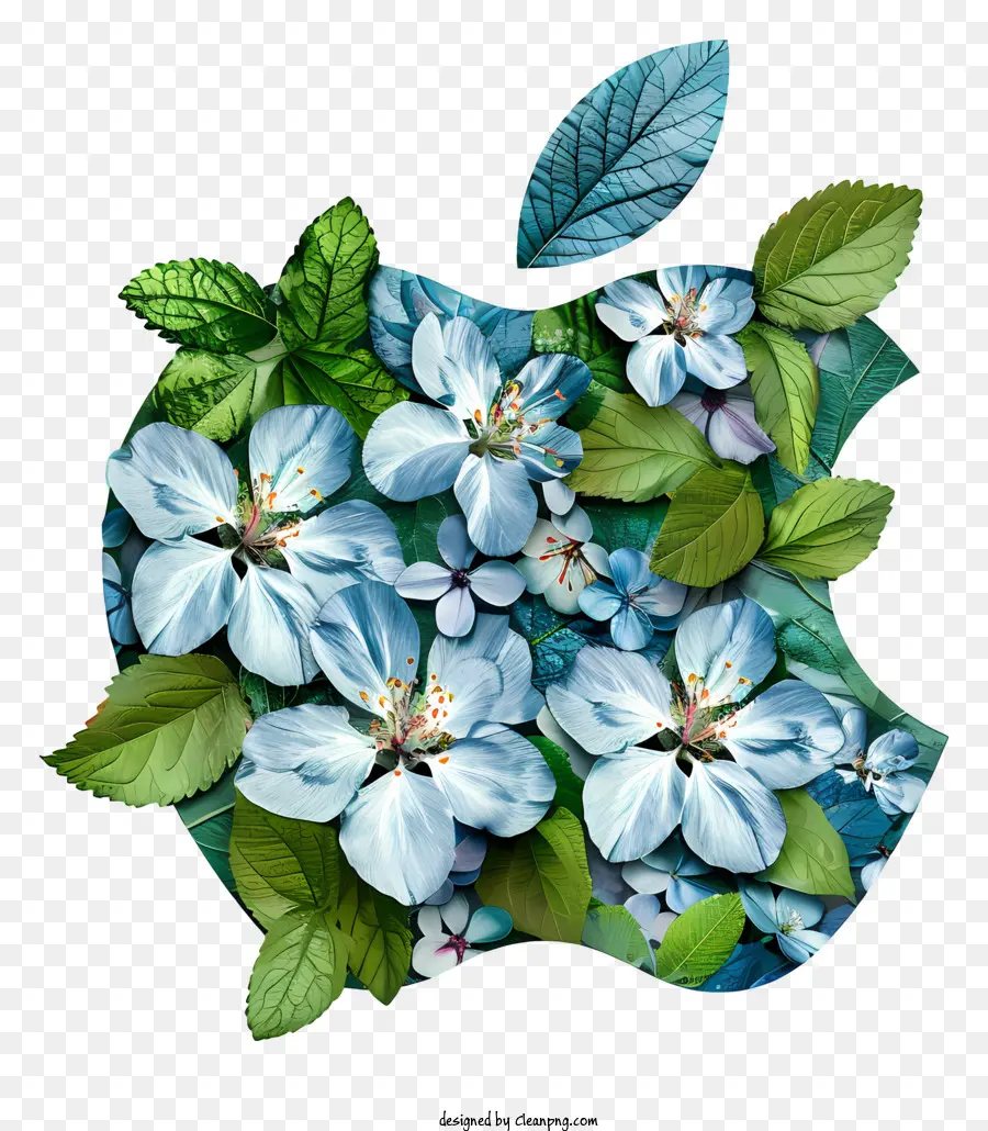 Logotipo De Manzana，Logotipo Floral De Manzana PNG